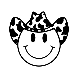 Leopard Smiley Face Howdy SVG, Smiley Face with Cowboy Hat SVG USA SVG