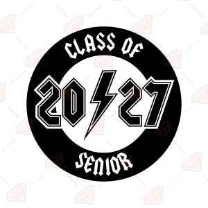 Class of 2027 Senior SVG with Lightning Bolt, Rock Senior SVG