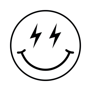 Lightning Eyes Smiley Face SVG, Bolt Emoji SVG Digital Download Vector Illustration
