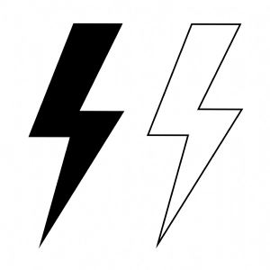 Lightning with Outline SVG, Lightning Vector Instant Download Vector Objects