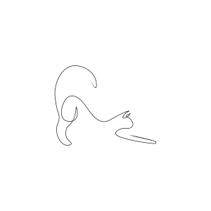 Line Art Of A Cat Stretching SVG, Cat SVG Cat SVG