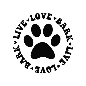 Live Love Bark SVG, Paw Print SVG, Dog Lover SVG Files for Cricut Dog SVG