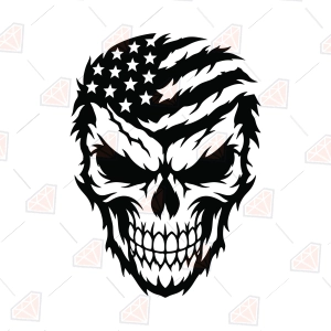 Patriotic Skull Flag SVG – American Patriot Cut File
