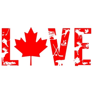 Love Canada SVG, Love Marple Leaf SVG Instant Download Flag SVG