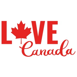 Love Canada with Maple SVG, Maple Leaf SVG Vector Files Flag SVG