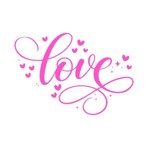 Love Cursive SVG, Love SVG with Hearts Svg