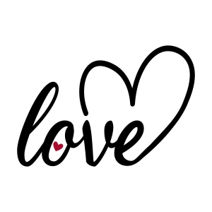 Love Heart SVG, Handwritten SVG Clipart Valentine's Day SVG