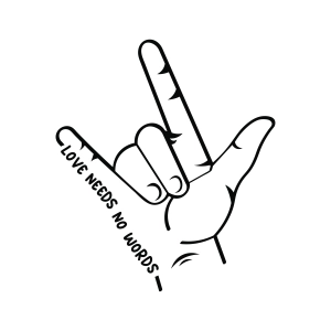 Love Needs No Words SVG, ASL SVG Autism SVG