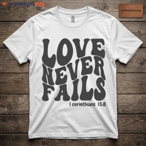 Love Never Fails SVG, Corinthians 13 SVG Instant Download