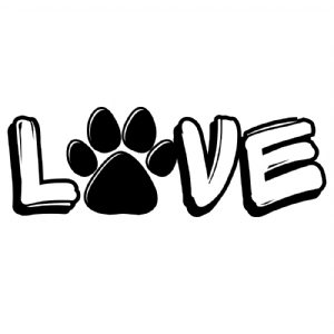 Love Paw SVG Cut Files, Paw Print Love PNG Dog SVG