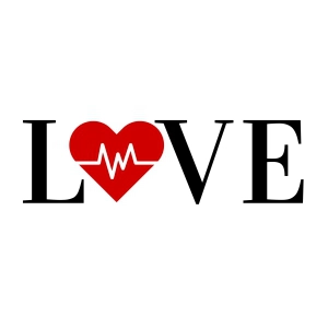 Heartbeat Love SVG Design, Valentine's Day SVG Love SVG