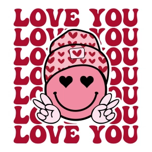 Love You Smiley Face SVG, PNG Sublimation Sublimation SVG