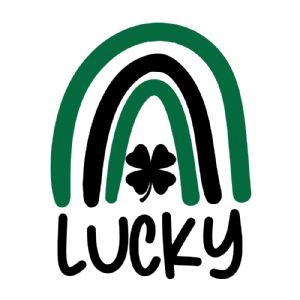 Lucky Rainbow with Shamrock SVG, Clover SVG Design St Patrick's Day SVG