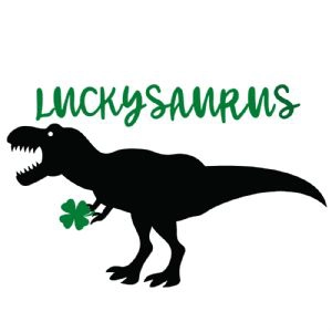 Lucky Saurus SVG, Shamrock SVG Instant Download St Patrick's Day SVG