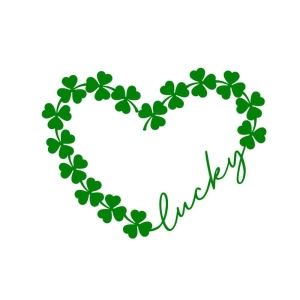 Lucky Shamrock Heart SVG, Clover Wreath SVG Vector Files St Patrick's Day SVG