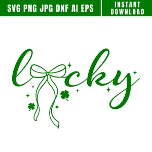Lucky SVG with Coquette Bow Svg