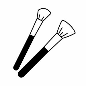 Makeup Brush SVG File, Make Up Brushes SVG Instant Download Beauty and Fashion