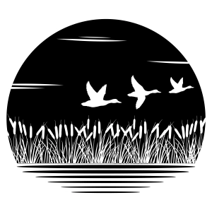 Mallard Ducks Flying Over Reed SVG Bird SVG