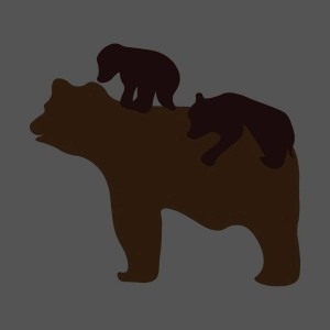 Mama Bear and Baby Bears Silhouette SVG File Wild & Jungle Animals SVG