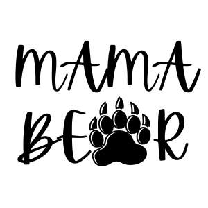 Mama Bear with Paw SVG Cut Files Bear SVG