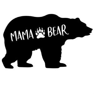 Mama Bear with Paw SVG Cut File, Instant Download Bear SVG