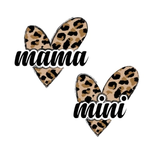 Mama Mini Leopard Heart PNG SVG, Mama Mini PNG Mother's Day SVG
