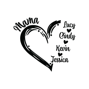 Mama SVG with Kids Name, Mothers Day SVG Grandma SVG