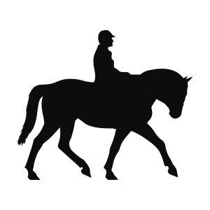 Man Riding Horse SVG, Jockey Silhouette Horse SVG