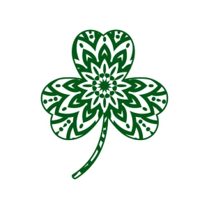 Mandala Shamrock SVG, Clover Leaf Mandala SVG Shamrock SVG