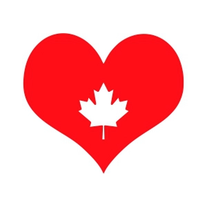 Maple in Red Heart SVG, Canada Love SVG Vector Files Flag SVG