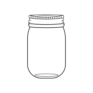 Mason Jar SVG, Mason Jar Outline SVG Vector Objects