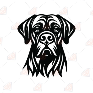 Mastiff Dog Head SVG – Mastiff Face Cut File