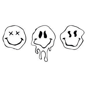 Melted Smiley Faces SVG Bundle, Drippy Smile Vector Illustration