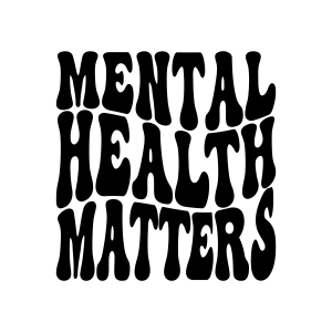 Mental Heallth Matters SVG, Wavy Retro Text SVG Clipart Design Awareness Day