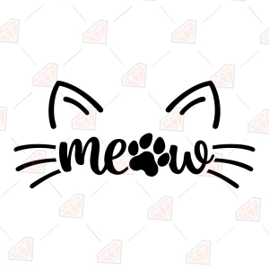 Meow SVG, Cat Face Cut Fiie