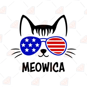 Meowica SVG – Funny Patriotic Cat Cut File