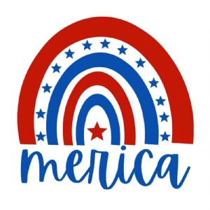 Merica Rainbow SVG Cut Files | 4th of July SVG & PNG Vector Files 4th Of July SVG