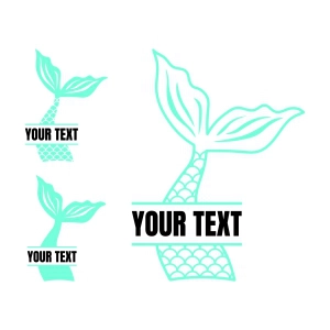 Mermaid Monogram SVG, Split Mermaid Tails SVG Sea Life and Creatures SVG