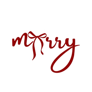 Merry Bow SVG – Christmas Bow Cut File for Shirts Christmas SVG