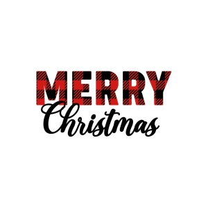 Striped Buffalo Plaid Merry Christmas SVG Cut File Christmas SVG