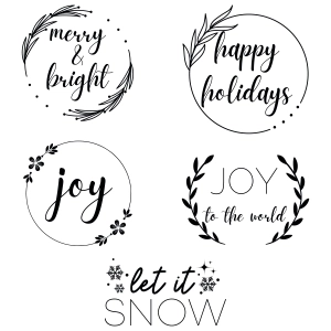 Merry Christmas Designs SVG Bundle, Christmas Saying SVG Clipart Christmas SVG