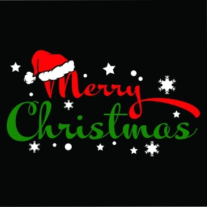 Merry Christmas SVG with Santa Hat, Merry Christmas SVG Design, Christmas Shirt Christmas SVG