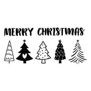 Merry Christmas SVG with Trees Christmas SVG