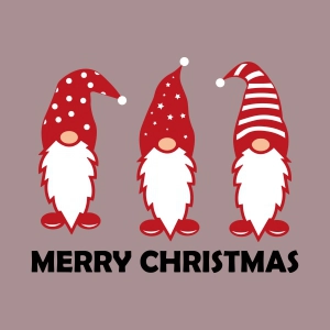 Merry Christmas Text with Gnomes SVG, Garden Gnomes Merry Christmas SVG Vector Files Christmas SVG