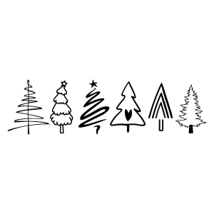 Merry Christmas Trees SVG, Christmas Tree SVG Bundle Instant Download Christmas SVG