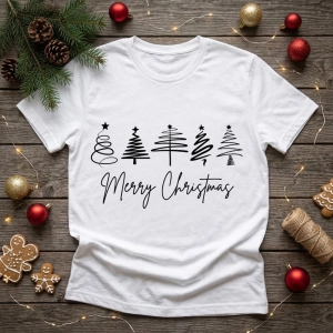 Merry Christmas with Tree SVG, Instant Download
