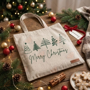Merry Christmas with Tree SVG, Instant Download