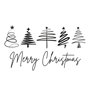 Merry Christmas with Tree SVG, Instant Download Christmas SVG