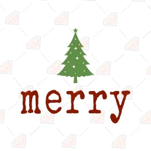 Merry SVG with a Tree, Christmas Shirt SVG Christmas SVG
