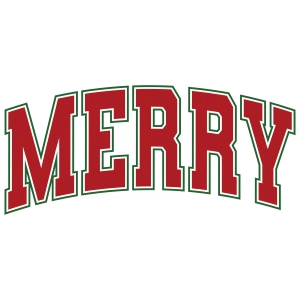 Merry SVG with Varsity Font Christmas SVG